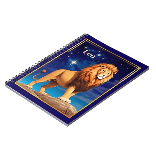 Leo Zodiac Sign Under a Starry Sky ノートブック (左側)