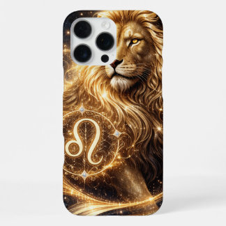 Leo Zodiac sign with golden majesty iPhone 16 Pro Maxケース