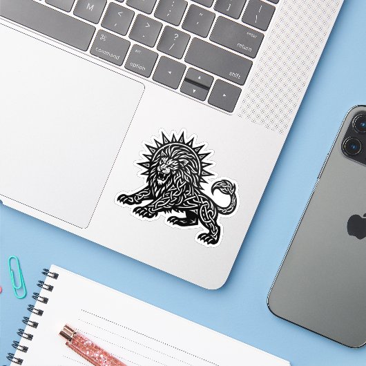 Leo Zodiac Sun‑Mane Lion | BurnsInHell シール (ノートパソコンとiPhone)