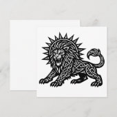 Leo Zodiac Sun‑Mane Lion | BurnsInHell 招待状 (正面/裏面)