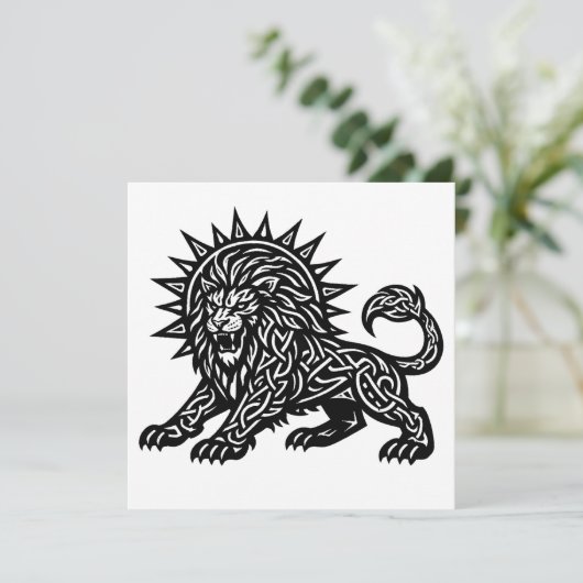 Leo Zodiac Sun‑Mane Lion | BurnsInHell 招待状 (スタンド正面)