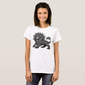 Leo Zodiac Sun‑Mane Lion | BurnsInHell Tシャツ (正面フル)