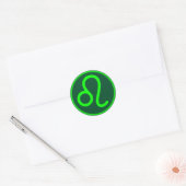 Leo Zodiac Symbol Green Contrast ラウンドシール (封筒)