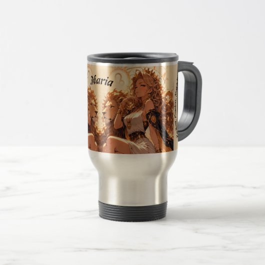 Leo Zodiac Travel Mug Personalized Gift トラベルマグ (正面右)