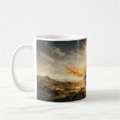 Leo Zodiac with Warrior Riding a Fiery Winged Lion コーヒーマグカップ (左)