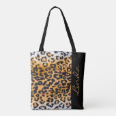 Leoardパターンプリントのデザイン トートバッグ (裏面)