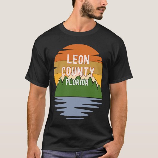 Leon County FloridaヴィンテージSunsetから Tシャツ (正面)