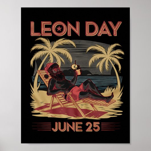 Leon Day June 25 Santa Beach 6 Months To Christmas ポスター (正面)