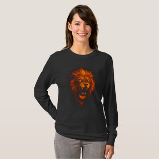 León de fuego Camiseta manga larga Tシャツ