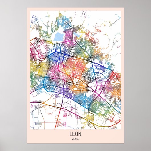 León Mexico City Map ポスター (正面)