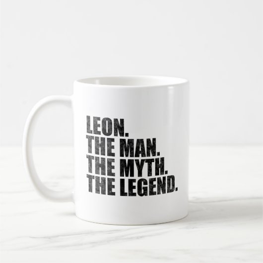 Leon name, Leon The Man The Myth The Legend コーヒーマグカップ (左)