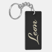 Leon Name whitegold Schlüsselanhänger Anhänger キーホルダー (正面左)