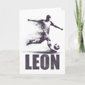 Leon Soccer Boys Personalized First Name Leon カード (正面)