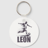Leon Soccer Boys Personalized First Name Leon  キーホルダー (正面)