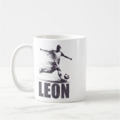 Leon Soccer Boys Personalized First Name Leon  コーヒーマグカップ (左)