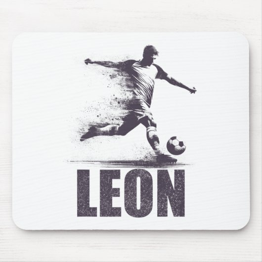 Leon Soccer Boys Personalized First Name Leon マウスパッド (正面)