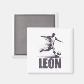 Leon Soccer Boys Personalized First Name Leon  マグネット (正面/裏面)