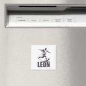Leon Soccer Boys Personalized First Name Leon  マグネット (インサイチュ (食洗機))
