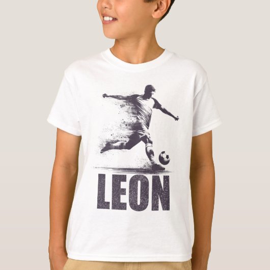 Leon Soccer Boys Personalized First Name Leon  Tシャツ (正面)