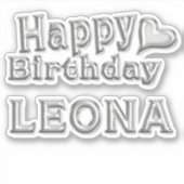 Leona Happy Birthday silver Aufkleber Sticker シール (正面)