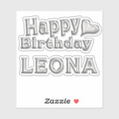 Leona Happy Birthday silver Aufkleber Sticker シール (シート)
