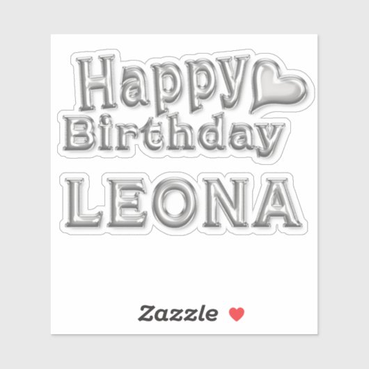 Leona Happy Birthday silver Aufkleber Sticker シール (シート)