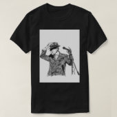 Leonard Cohen Original Hand Drawn Ink Print   Tシャツ (デザイン正面)