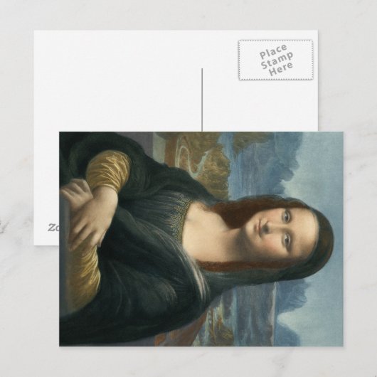 Leonarde Da Vinciモナ・リザ ポストカード (正面/裏面)