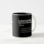 Leonardo Boy Name Definition Personalized Mug ツートーンマグカップ (正面右)