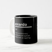 Leonardo Boy Name Definition Personalized Mug ツートーンマグカップ (正面左)