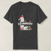 Leonardo Christmas  w Leonardo Name for funny Xmas Tシャツ (デザイン正面)