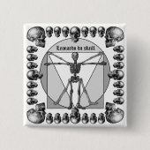 Leonardo da skull 3 缶バッジ (正面)