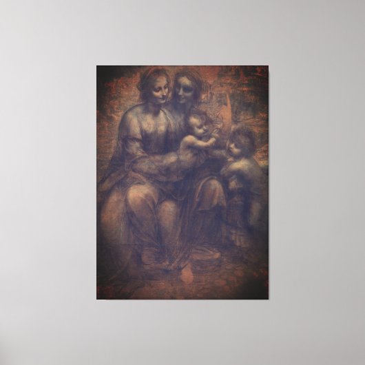 Leonardo da Vinci Burlington-Karton Anna Selbdritt キャンバスプリント (正面)