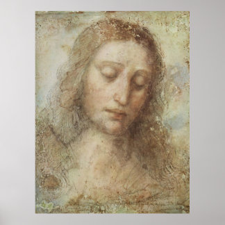 Leonardo da Vinci Head of Christ Poster ポスター
