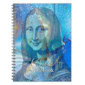 Leonardo Da Vinci Marble Blue Gradient Mona Lisa  ノートブック (正面)