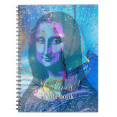 Leonardo Da Vinci Marble Blue Gradient Mona Lisa  ノートブック (正面)