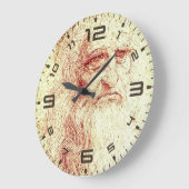 Leonardo da Vinci Renaissance Art Wall Clock ラージ壁時計 (傾斜)