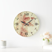 Leonardo da Vinci Renaissance Art Wall Clock ラージ壁時計 (ホーム)