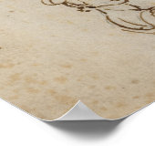 Leonardo Da Vinci Sketches Famous Art ポスター (角)