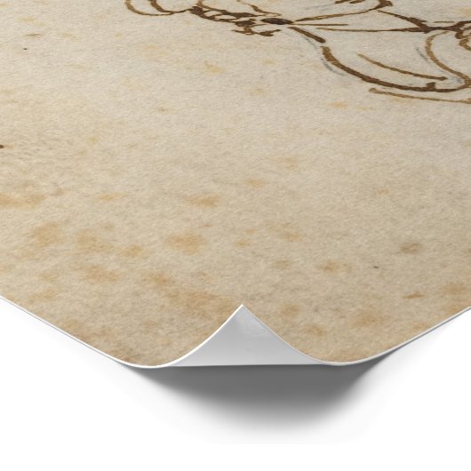 Leonardo Da Vinci Sketches Famous Art ポスター (角)