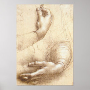 Leonardo da Vinci Study of Arms and Hands Poster ポスター