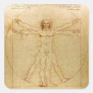 Leonardo da Vinci , Vitruvian Man スクエアシール