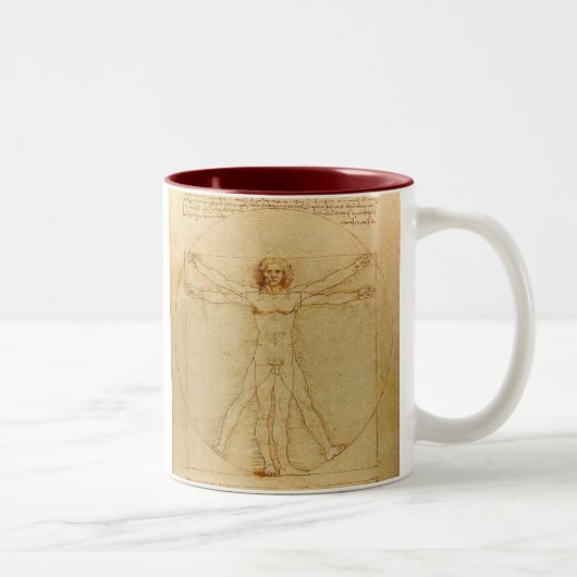 Leonardo da Vinci , Vitruvian Man ツートーンマグカップ (右)