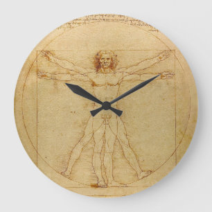 Leonardo da Vinci , Vitruvian Man ラージ壁時計