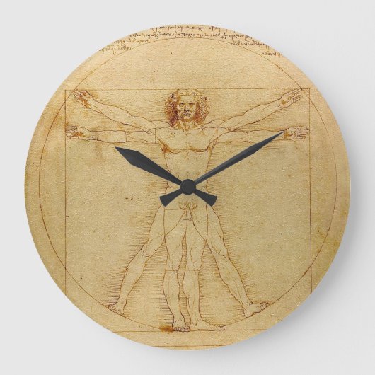 Leonardo da Vinci , Vitruvian Man ラージ壁時計 (正面)