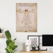 Leonardo da Vinci Vitruvian Man Poster ポスター (ホームオフィス)