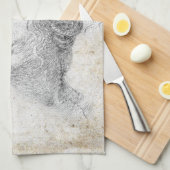 Leonardo DaVinci Sketch Leda Parchment Elegant Art キッチンタオル (四つ折り)