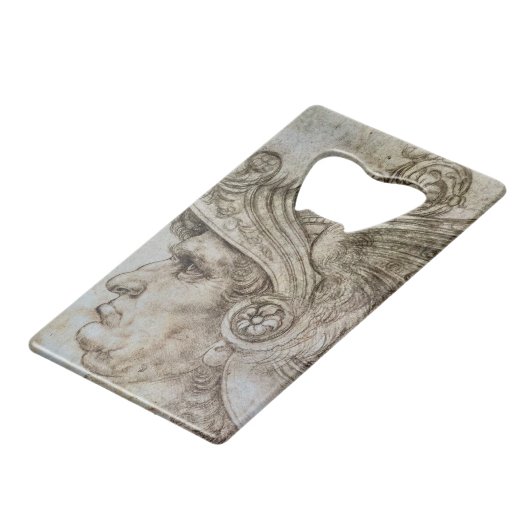 Leonardo’s Helmeted Warrior  クレジットカード栓抜き (正面アングル)