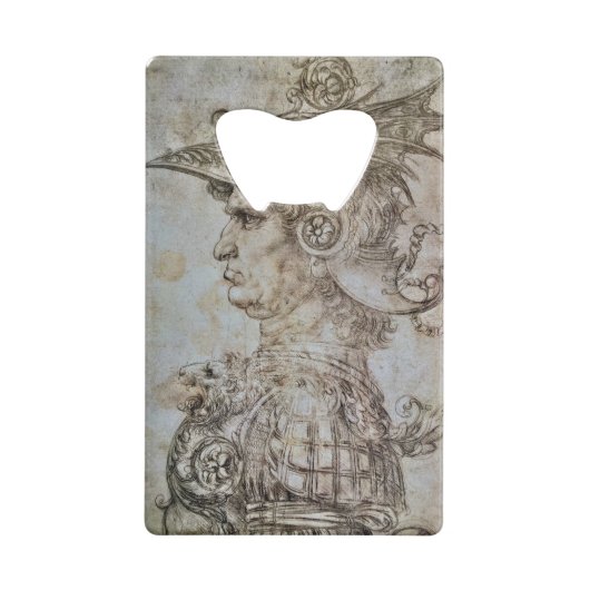 Leonardo’s Helmeted Warrior  クレジットカード栓抜き (裏面)