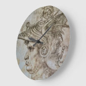 Leonardo’s Helmeted Warrior  ラージ壁時計 (傾斜)